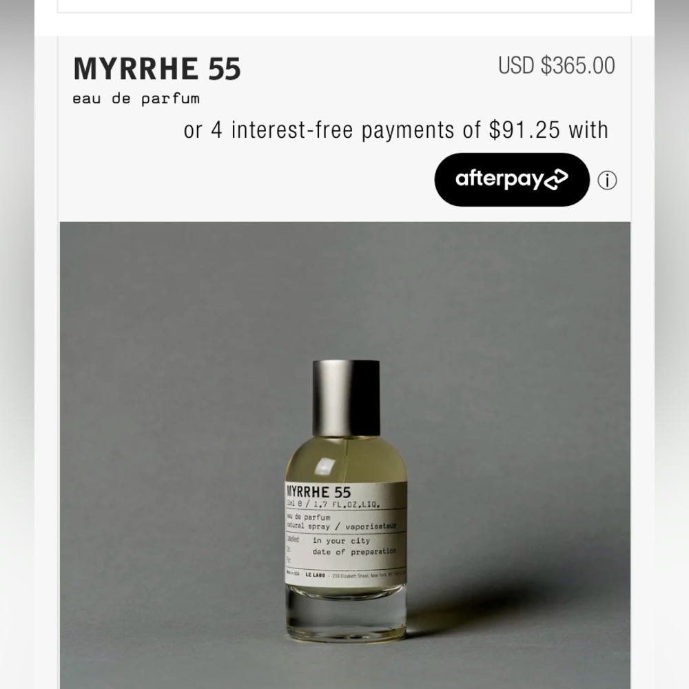 Le Labo MYRRHE 55 Shanghai City Exclusive